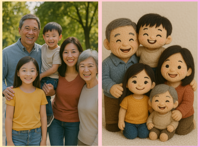 Memorable moment transformed into plushy style - special occasion preserved as cute plush art