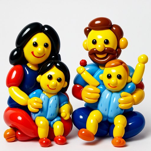 Family in Balloon Animal style
