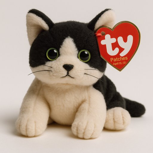 Orange Tabby Cat in Retro Bean-Filled style