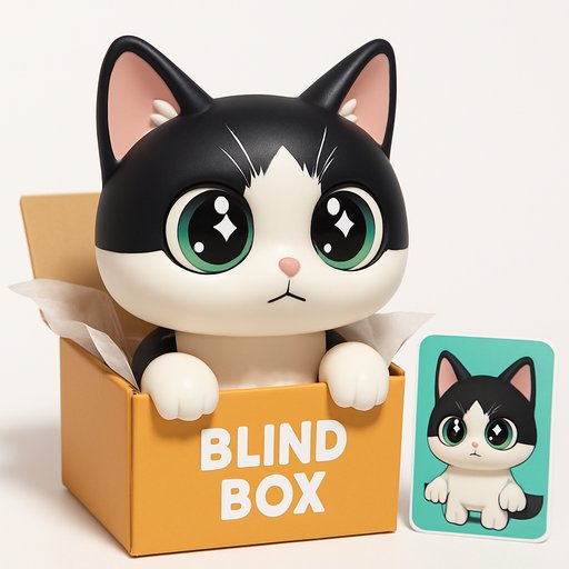 Orange Tabby Cat in Blind Box/Mystery Toy style