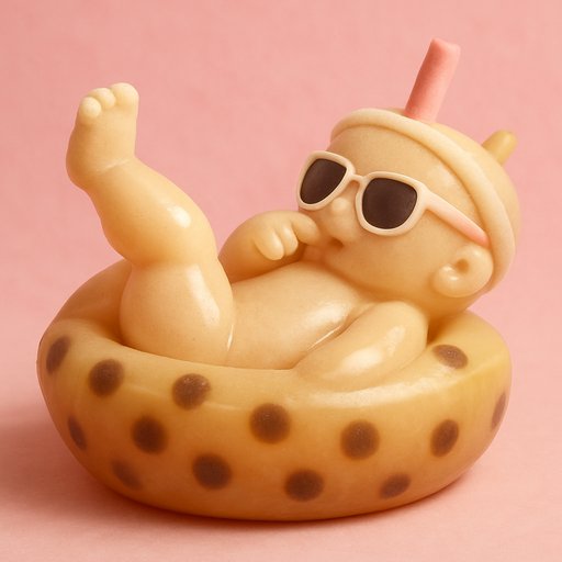 Baby in Bubble Tea Boba style