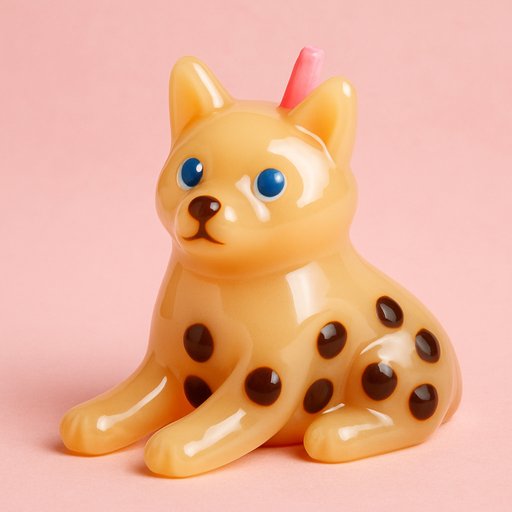 Husky in Bubble Tea Boba style