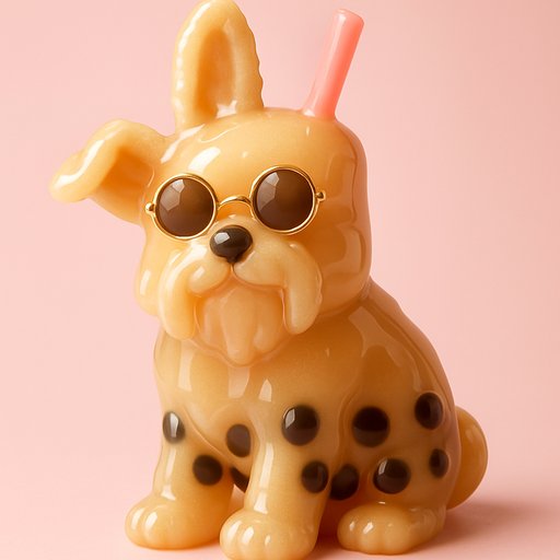 Labrador in Bubble Tea Boba style