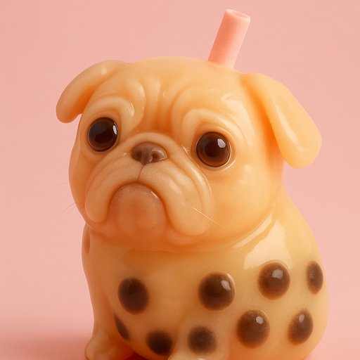 Pug Bubble Tea Boba plushy toy