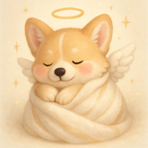 Corgi in Cherub/Angel style
