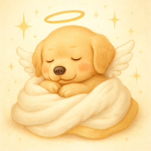 Golden Retriever in Cherub/Angel style