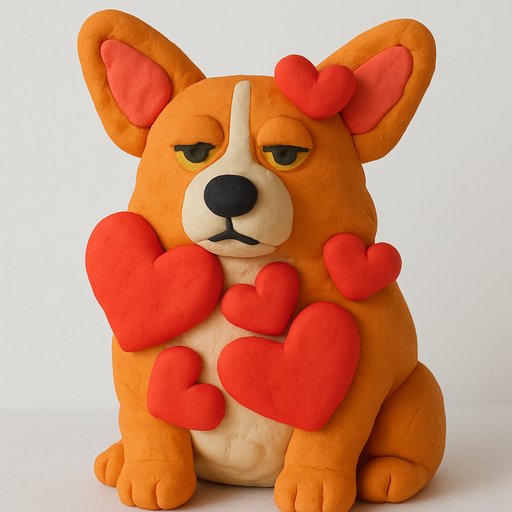 Corgi in Clay/Play-Doh style