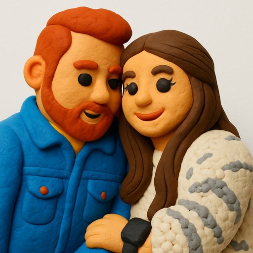 Couple in Clay/Play-Doh style
