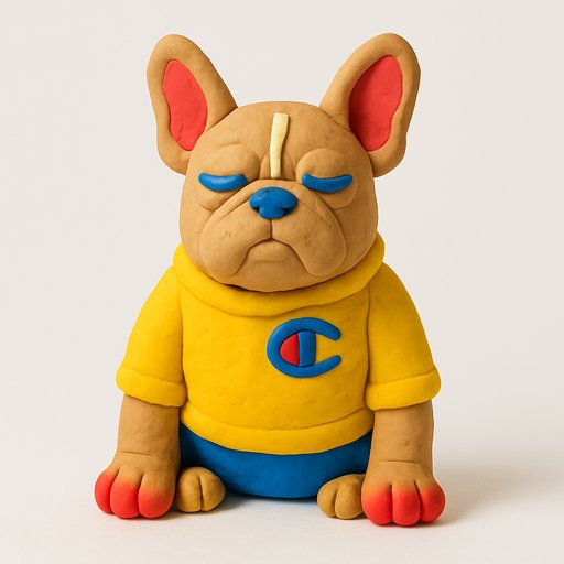 French Bulldog in Clay/Play-Doh style