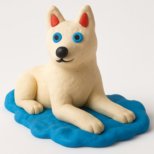 Husky in Clay/Play-Doh style