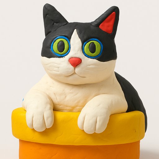 Orange Tabby Cat in Clay/Play-Doh style