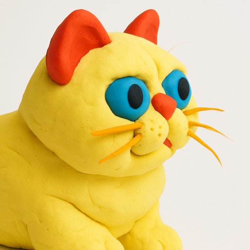 Persian Cat in Clay/Play-Doh style