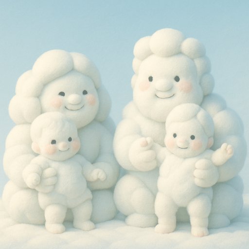 Family in Cloud Fluff style