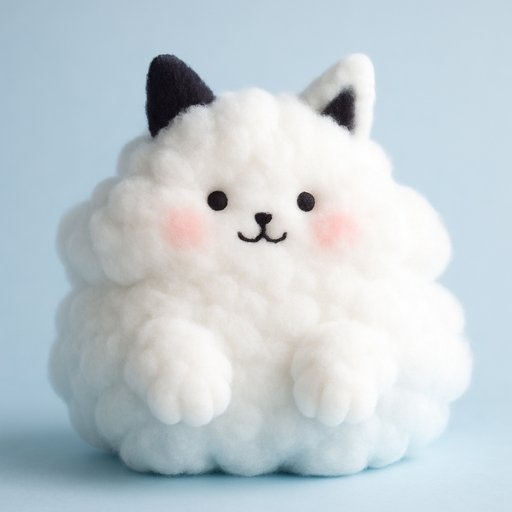 Orange Tabby Cat in Cloud Fluff style