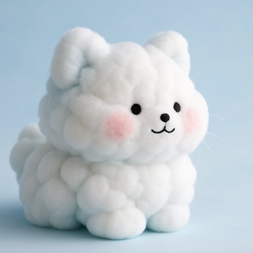 Persian Cat in Cloud Fluff style