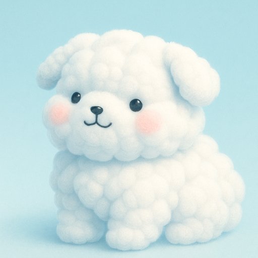 Pug in Cloud Fluff style
