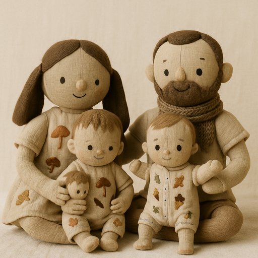 Family in Cottagecore style