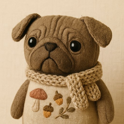 Pug in Cottagecore style