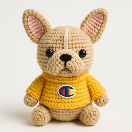 French Bulldog Crochet/Amigurumi plushy toy transformation