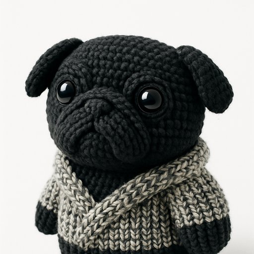 Pug Crochet/Amigurumi plushy toy transformation