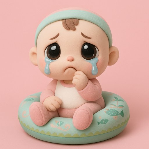 Baby in Crybaby/Sad-Cute style
