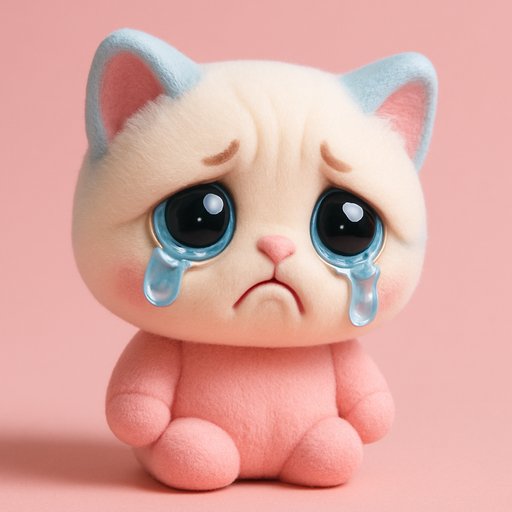 Persian Cat in Crybaby/Sad-Cute style