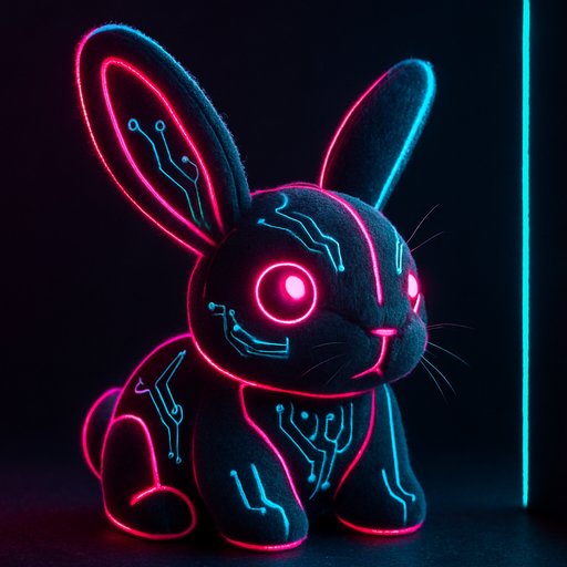 Bunny Cyberpunk/Neon plushy toy