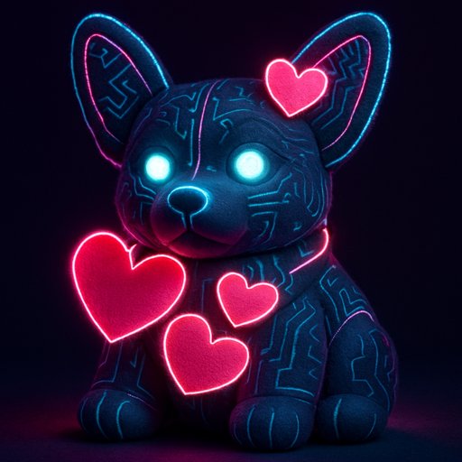 Corgi Cyberpunk/Neon plushy toy