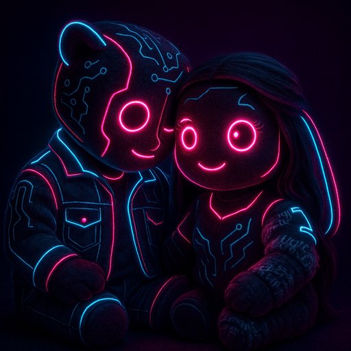 Couple Cyberpunk/Neon plushy toy