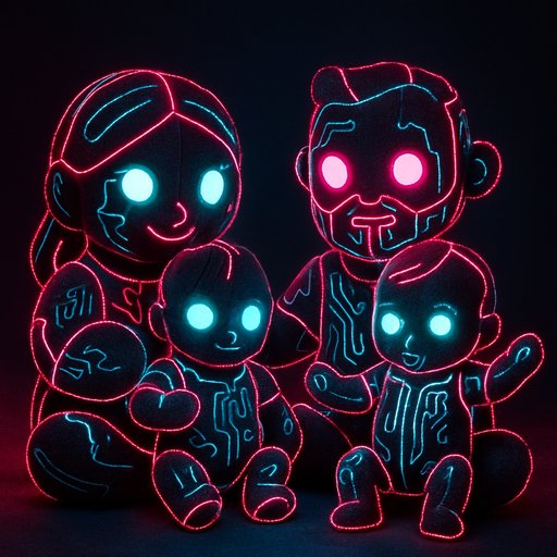 Family Cyberpunk/Neon plushy toy