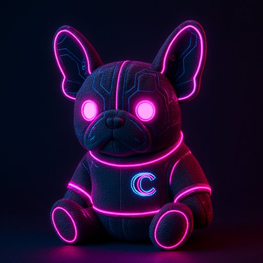 French Bulldog in Cyberpunk/Neon style