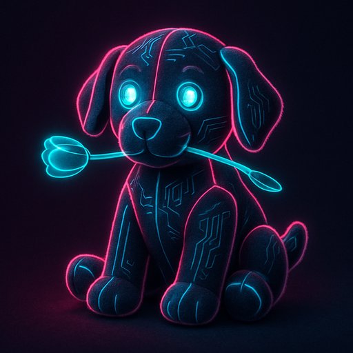 Golden Retriever Cyberpunk/Neon plushy toy