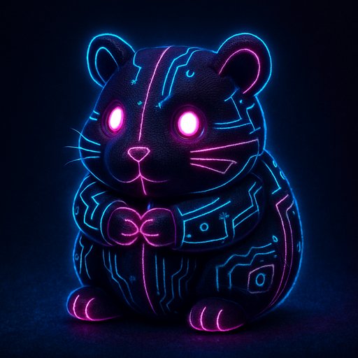 Hamster Cyberpunk/Neon plushy toy