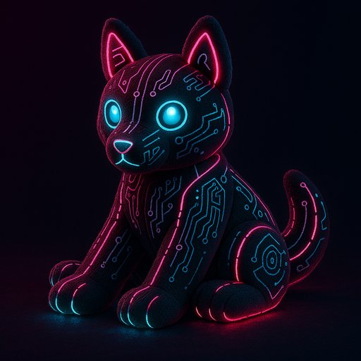 Husky Cyberpunk/Neon plushy toy
