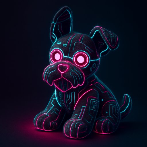 Labrador Cyberpunk/Neon plushy toy