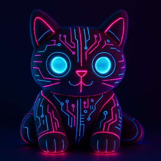 Orange Tabby Cat in Cyberpunk/Neon style