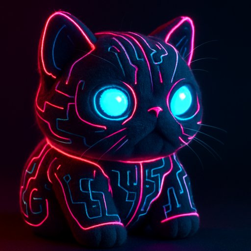 Persian Cat Cyberpunk/Neon plushy toy
