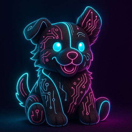 Pomeranian Cyberpunk/Neon plushy toy