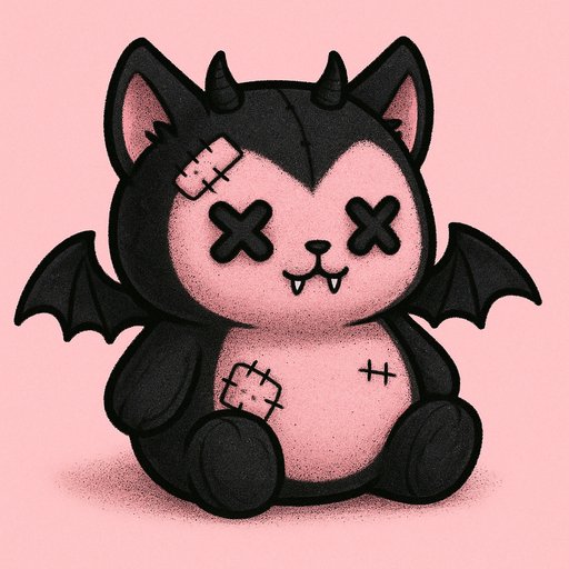 Persian Cat in Dark Kawaii/Creepy Cute style