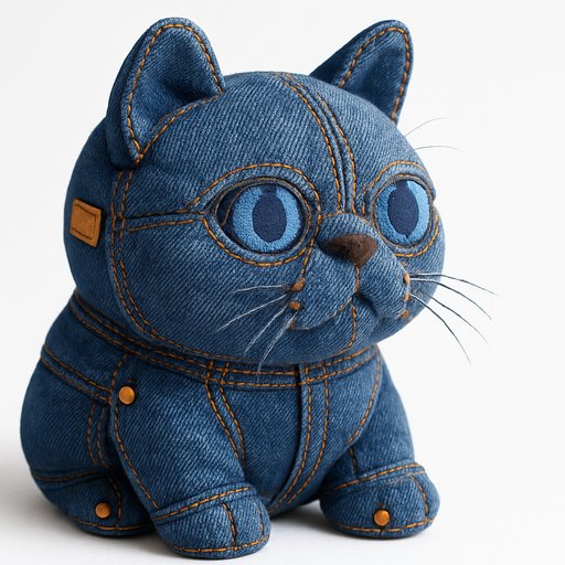 Persian Cat in Denim/Jean style