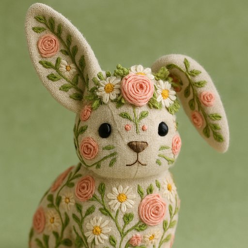 Bunny Floral/Botanical plushy toy