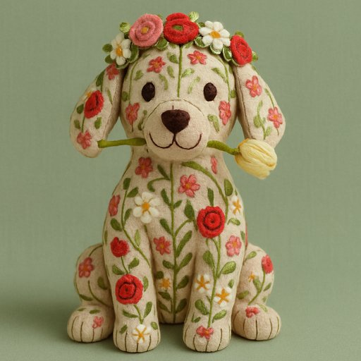 Golden Retriever Floral/Botanical plushy toy