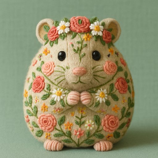 Hamster Floral/Botanical plushy toy