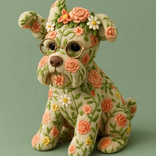 Labrador Floral/Botanical plushy toy