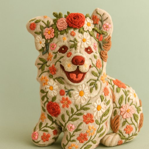 Pomeranian in Floral/Botanical style
