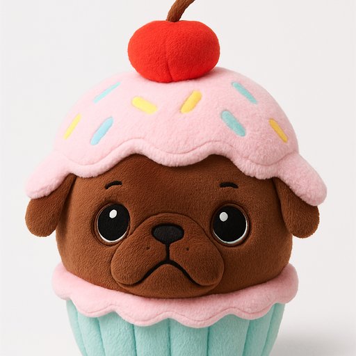 Pug Food/Dessert plushy toy