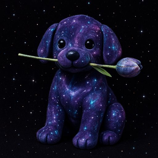 Golden Retriever in Galaxy/Cosmic style