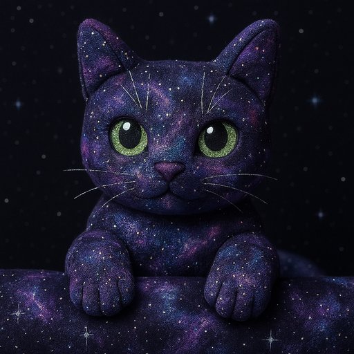 Orange Tabby Cat in Galaxy/Cosmic style