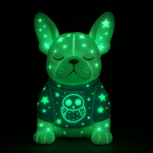 French Bulldog in Glow-in-the-Dark style