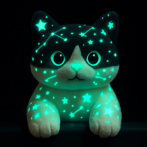 Orange Tabby Cat in Glow-in-the-Dark style